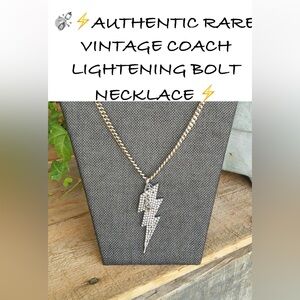 ⛓️‍💥⚡️ Authentic Vintage Coach Rhinestone Lightening Bolt Necklace
